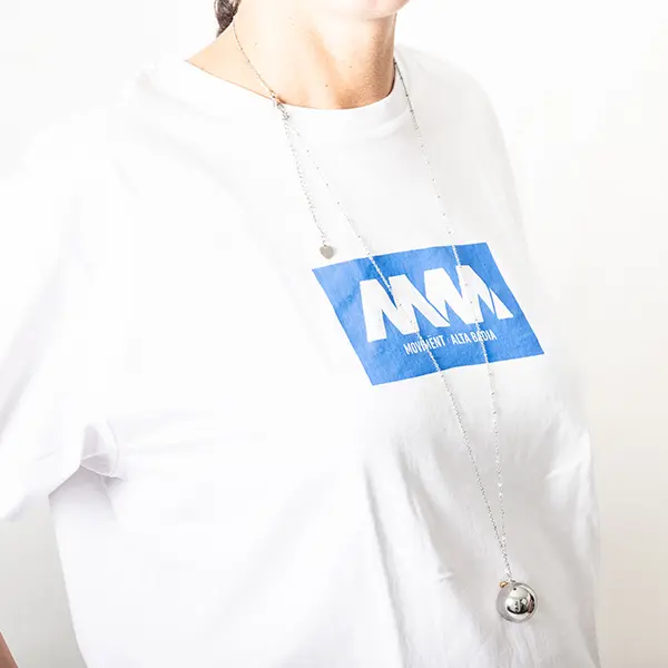 T-Shirt white print logo Women