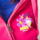Felpa cappuccio zip cabina fiori fucsia Women