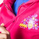 Felpa cappuccio zip cabina fiori fucsia Womeno
