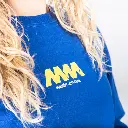 Felpa girocollo blu con Sassongher MM Unisex