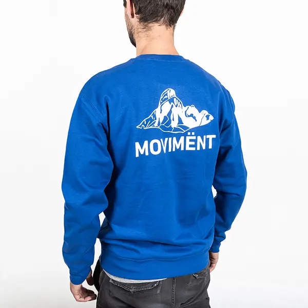 Felpa girocollo blu con Sassongher MM Unisex