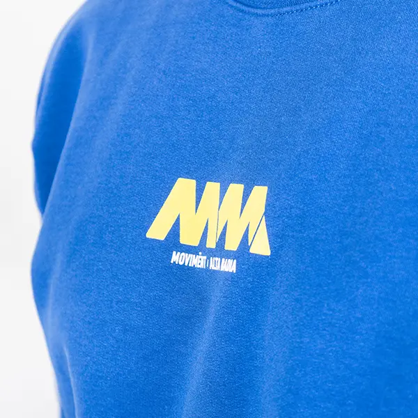 Felpa girocollo blu con Sassongher MM Unisex