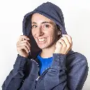 Felpa blu navy ovetto con zip e cappuccio