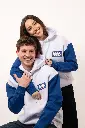 Felpa bicolor white/blue logo MM