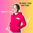 MM zip hoodie with fuchsia flower touch