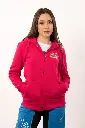 Felpa cappuccio zip cabina fiori fucsia