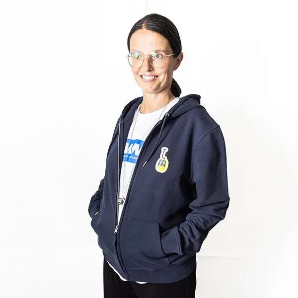 Felpa con cappuccio e Zip blue navy MM Unisex