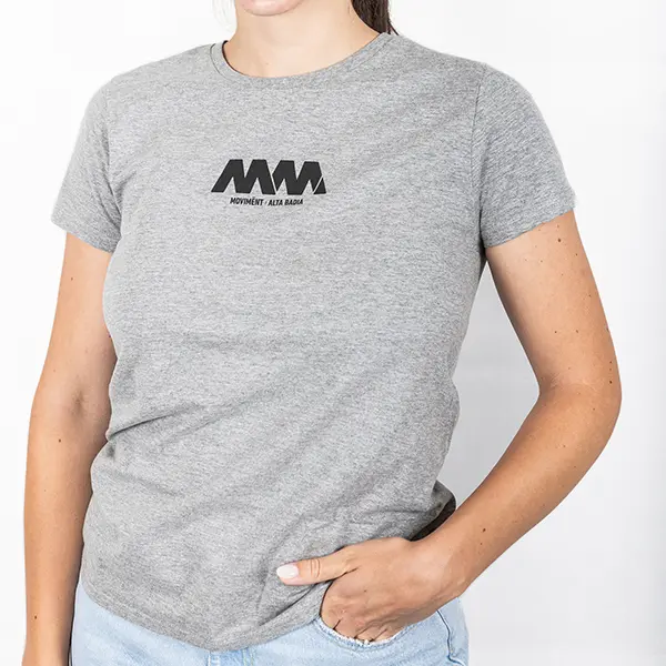 T-Shirt grigia Sassongher con logo MM da donna
