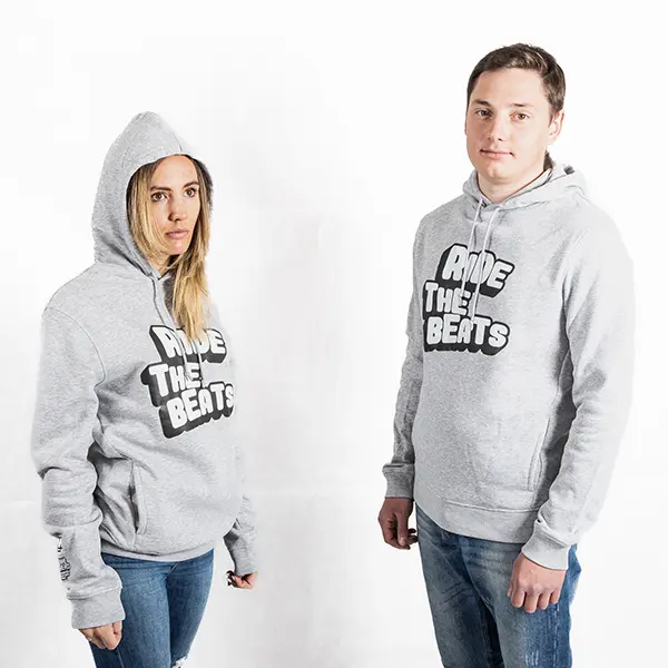 Felpa capuccio BB ride the beats grigia