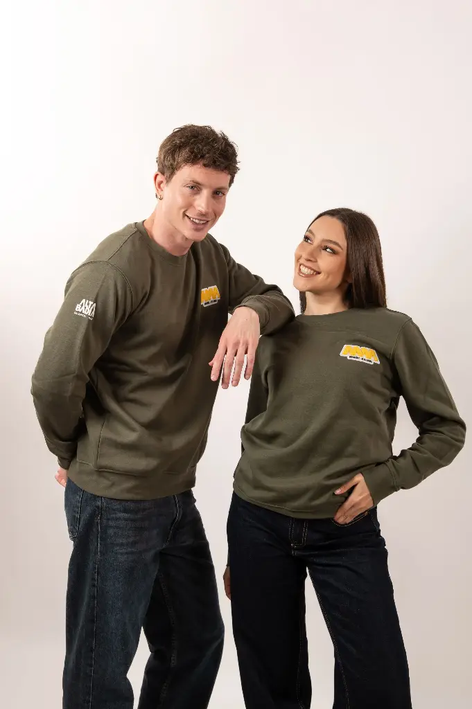 MM Patch Rundhals-Sweatshirt – Earthy Green