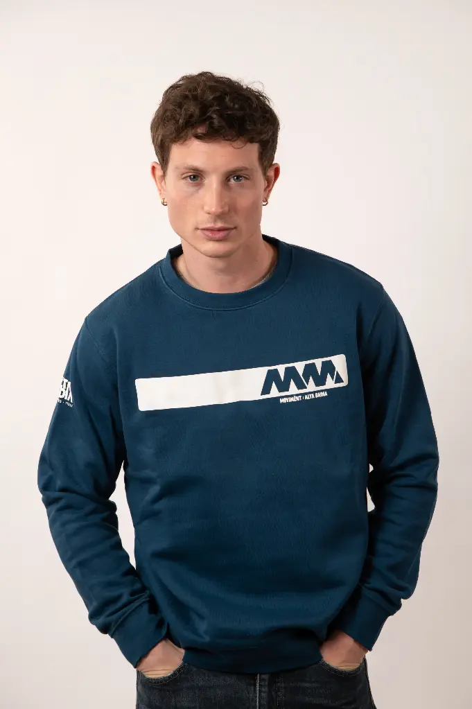Felpa girocollo stampa MM ink blue