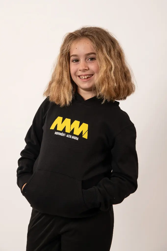 Schwarz-gelber Kapuzenpullover mit MM-Logo