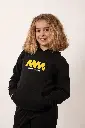Schwarz-gelber Kapuzenpullover mit MM-Logo