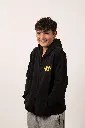 Schwarze Kapuzenjacke mit Reißverschluss und MM-Logo