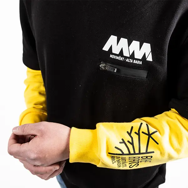 Felpa a strati black/yellow logo MM