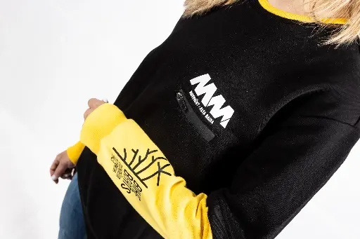 Layered hoodie black/yellow MM logo