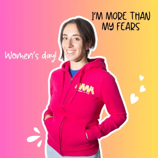 MM zip hoodie with fuchsia flower touch