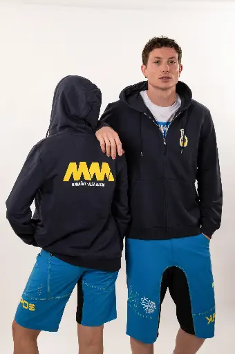 Felpa con cappuccio e Zip blue navy MM Unisex