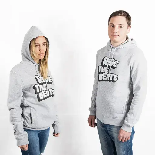 Felpa capuccio BB ride the beats grigia