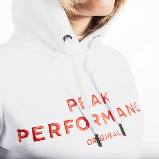 [17082XS] Peak Performance Sweatshirt in Weiß mit rotem Logo