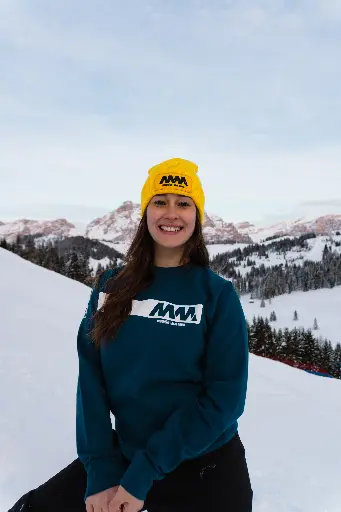 Felpa girocollo stampa MM ink blue