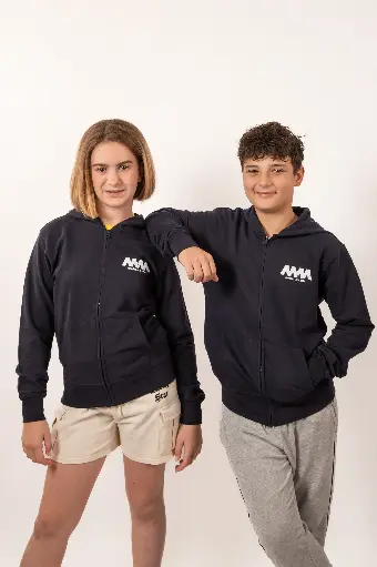 Felpa Zip Royal Navy Logo MM