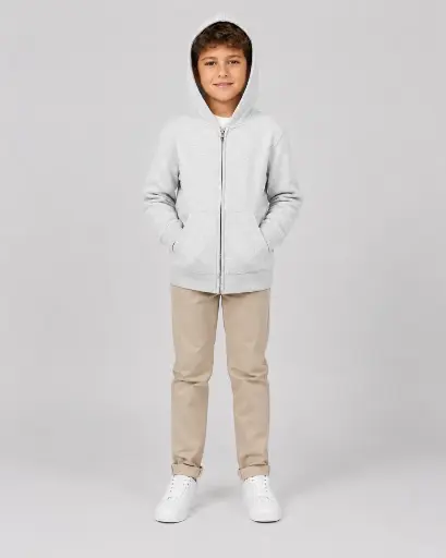 Felpa Boè Cappuccio + Zip Heather Grey